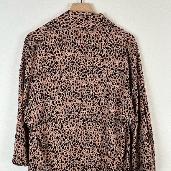 Free People Daria Oversized Leopard Shirt Dress Duster Animal Print XS - Picture 9 of 12